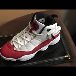 Jordan 6 rings red and white mens shoe size 10.5